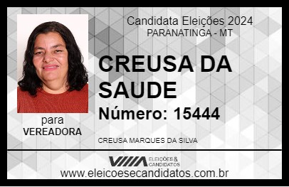 Candidato CREUSA DA SAUDE 2024 - PARANATINGA - Eleições