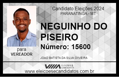 Candidato NEGUINHO DO PISEIRO 2024 - PARANATINGA - Eleições