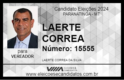 Candidato LAERTE CORREA 2024 - PARANATINGA - Eleições