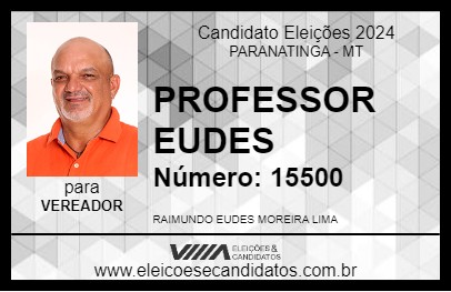 Candidato PROFESSOR EUDES 2024 - PARANATINGA - Eleições