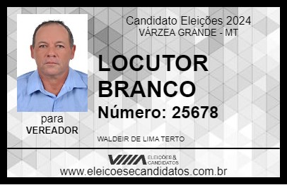 Candidato LOCUTOR BRANCO 2024 - VÁRZEA GRANDE - Eleições