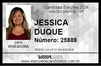 Candidato JESSICA DUQUE 2024 - VÁRZEA GRANDE - Eleições