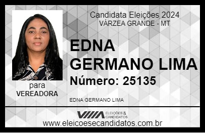 Candidato EDNA GERMANO LIMA 2024 - VÁRZEA GRANDE - Eleições