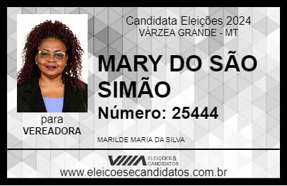 Candidato MARY DO SÃO SIMÃO 2024 - VÁRZEA GRANDE - Eleições