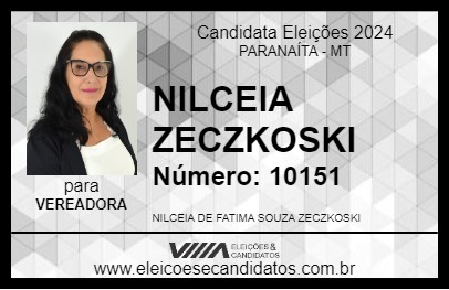 Candidato NILCEIA ZECZKOSKI 2024 - PARANAÍTA - Eleições