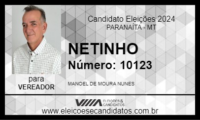 Candidato NETINHO 2024 - PARANAÍTA - Eleições