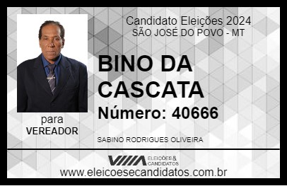 Candidato BINO DA CASCATA 2024 - SÃO JOSÉ DO POVO - Eleições