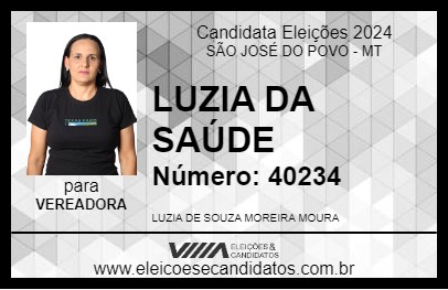 Candidato LUZIA DA SAÚDE 2024 - SÃO JOSÉ DO POVO - Eleições