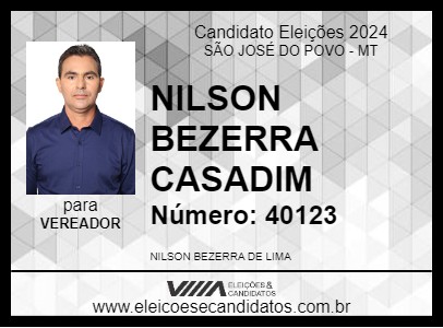 Candidato NILSON BEZERRA CASADIM 2024 - SÃO JOSÉ DO POVO - Eleições