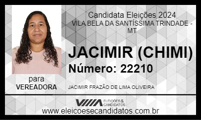 Candidato JACIMIR (CHIMI) 2024 - VILA BELA DA SANTÍSSIMA TRINDADE - Eleições