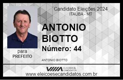 Candidato ANTONIO BIOTTO 2024 - ITAÚBA - Eleições