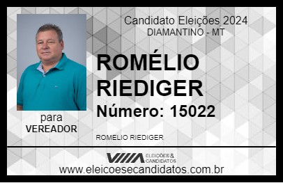 Candidato ROMÉLIO RIEDIGER 2024 - DIAMANTINO - Eleições