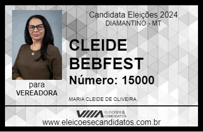 Candidato CLEIDE BEBFEST 2024 - DIAMANTINO - Eleições