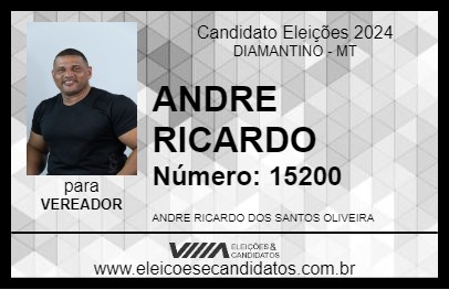 Candidato ANDRE RICARDO 2024 - DIAMANTINO - Eleições