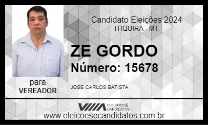 Candidato ZE GORDO 2024 - ITIQUIRA - Eleições