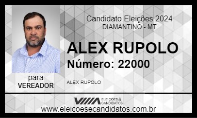 Candidato ALEX RUPOLO 2024 - DIAMANTINO - Eleições