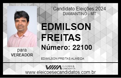 Candidato EDMILSON FREITAS 2024 - DIAMANTINO - Eleições