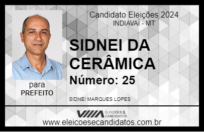 Candidato SIDNEI DA CERÂMICA 2024 - INDIAVAÍ - Eleições