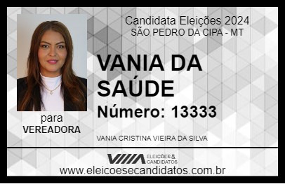 Candidato VANIA DA SAÚDE 2024 - SÃO PEDRO DA CIPA - Eleições