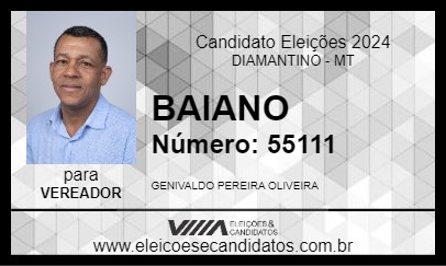 Candidato BAIANO 2024 - DIAMANTINO - Eleições