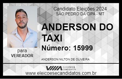 Candidato ANDERSON DO TAXI 2024 - SÃO PEDRO DA CIPA - Eleições