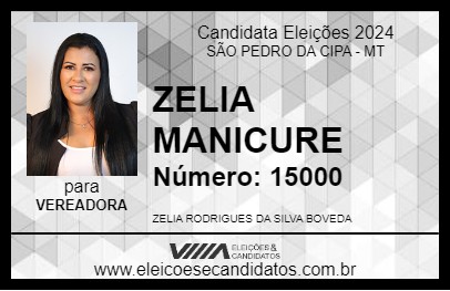 Candidato ZELIA MANICURE 2024 - SÃO PEDRO DA CIPA - Eleições