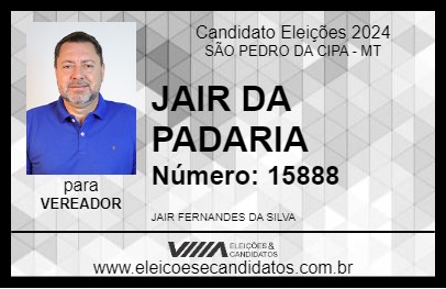 Candidato JAIR DA PADARIA 2024 - SÃO PEDRO DA CIPA - Eleições