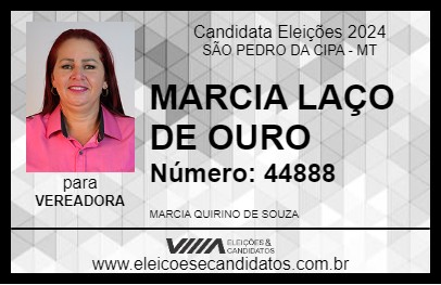 Candidato MARCIA LAÇO DE OURO 2024 - SÃO PEDRO DA CIPA - Eleições