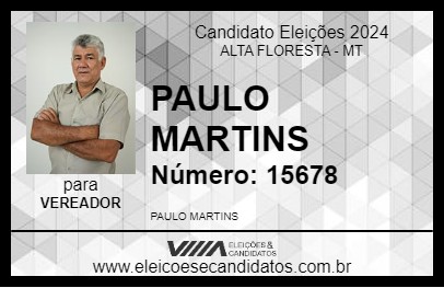 Candidato PAULO MARTINS 2024 - ALTA FLORESTA - Eleições