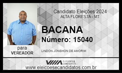 Candidato BACANA 2024 - ALTA FLORESTA - Eleições