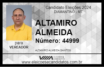 Candidato ALTAMIRO ALMEIDA 2024 - DIAMANTINO - Eleições