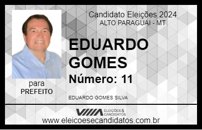 Candidato EDUARDO GOMES 2024 - ALTO PARAGUAI - Eleições