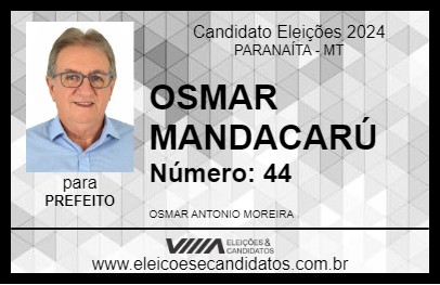 Candidato OSMAR MANDACARÚ 2024 - PARANAÍTA - Eleições