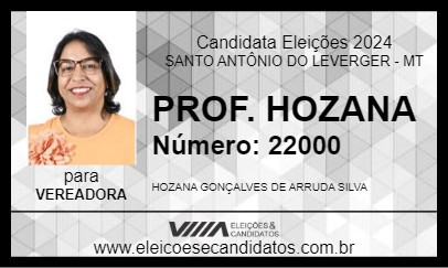 Candidato PROF. HOZANA 2024 - SANTO ANTÔNIO DO LEVERGER - Eleições