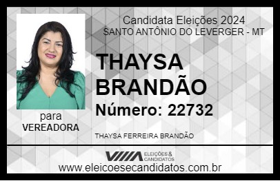 Candidato THAYSA BRANDÃO 2024 - SANTO ANTÔNIO DO LEVERGER - Eleições