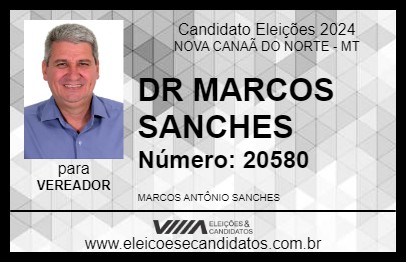 Candidato DR MARCOS SANCHES 2024 - NOVA CANAÃ DO NORTE - Eleições