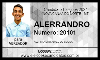 Candidato ALERRANDRO 2024 - NOVA CANAÃ DO NORTE - Eleições