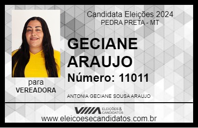 Candidato GECIANE ARAUJO 2024 - PEDRA PRETA - Eleições