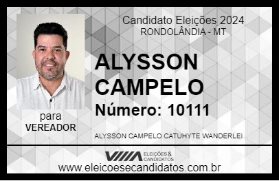 Candidato ALYSSON CAMPELO 2024 - RONDOLÂNDIA - Eleições