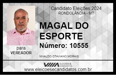 Candidato MAGAL DO ESPORTE 2024 - RONDOLÂNDIA - Eleições