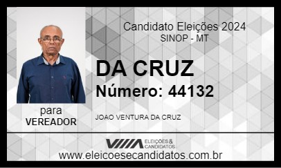 Candidato DA CRUZ 2024 - SINOP - Eleições