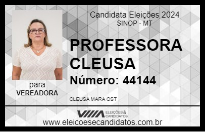 Candidato PROFESSORA CLEUSA 2024 - SINOP - Eleições