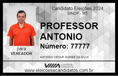 Candidato PROFESSOR ANTONIO 2024 - SINOP - Eleições