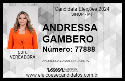 Candidato ANDRESSA GAMBERO 2024 - SINOP - Eleições