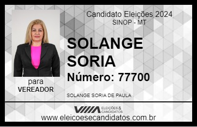 Candidato SOLANGE SORIA 2024 - SINOP - Eleições