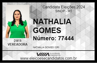 Candidato NATHALIA GOMES 2024 - SINOP - Eleições