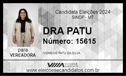 Candidato DRA PATU 2024 - SINOP - Eleições