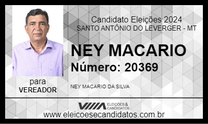 Candidato NEY MACARIO 2024 - SANTO ANTÔNIO DO LEVERGER - Eleições