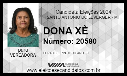 Candidato DONA XÈ 2024 - SANTO ANTÔNIO DO LEVERGER - Eleições