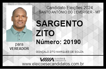 Candidato SARGENTO ZITO 2024 - SANTO ANTÔNIO DO LEVERGER - Eleições